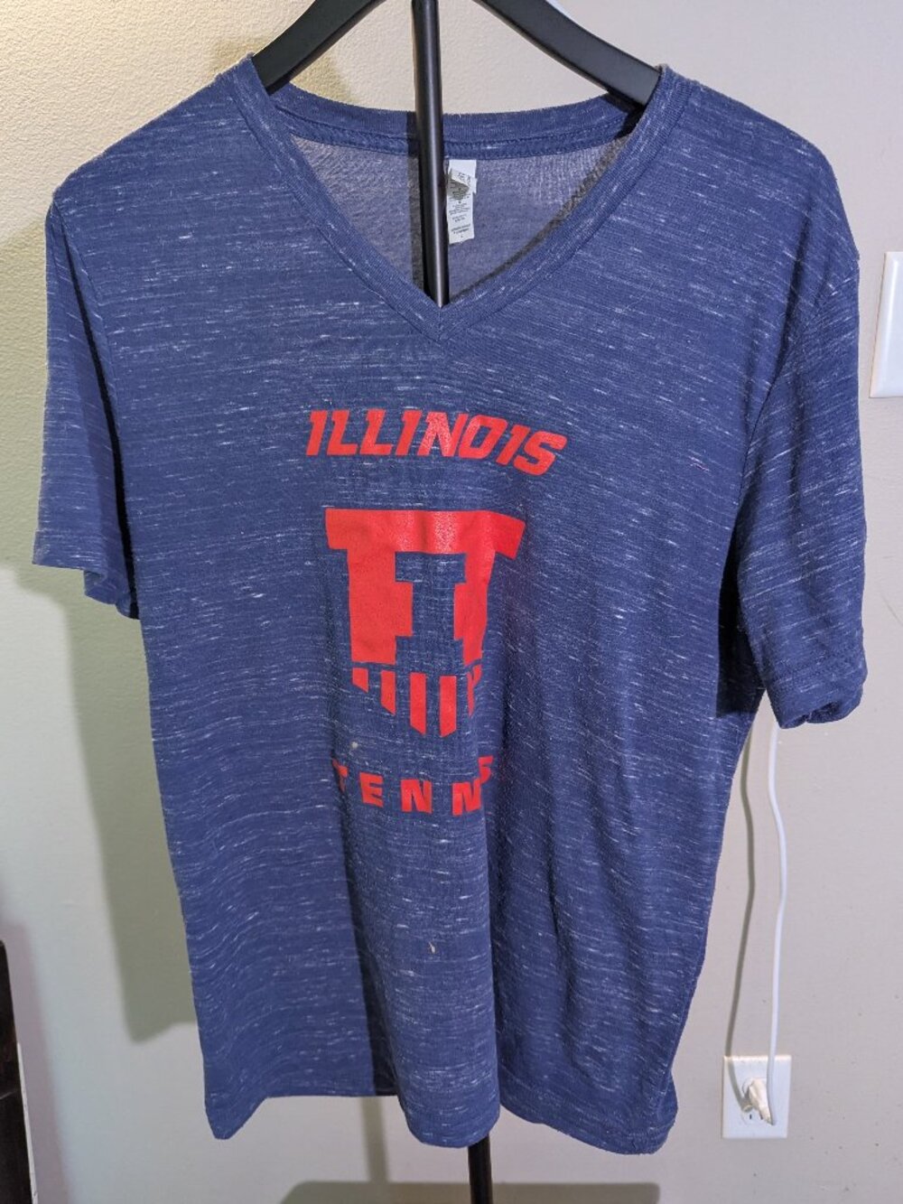 Bella Canvas Blue & Orange UIUC University of Illinois Tennis Graphic T-Shirt